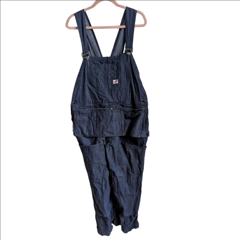 VINTAGE DIL Dark Wash Cotton Wrokwear Minimalist Retro Overalls Size Medium